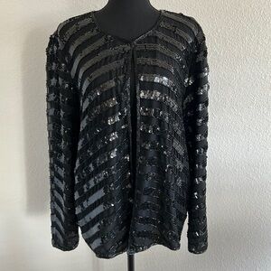 Vintage Black Beaded Formal Jacket